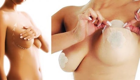 наклейки для подтяжки груди без операции